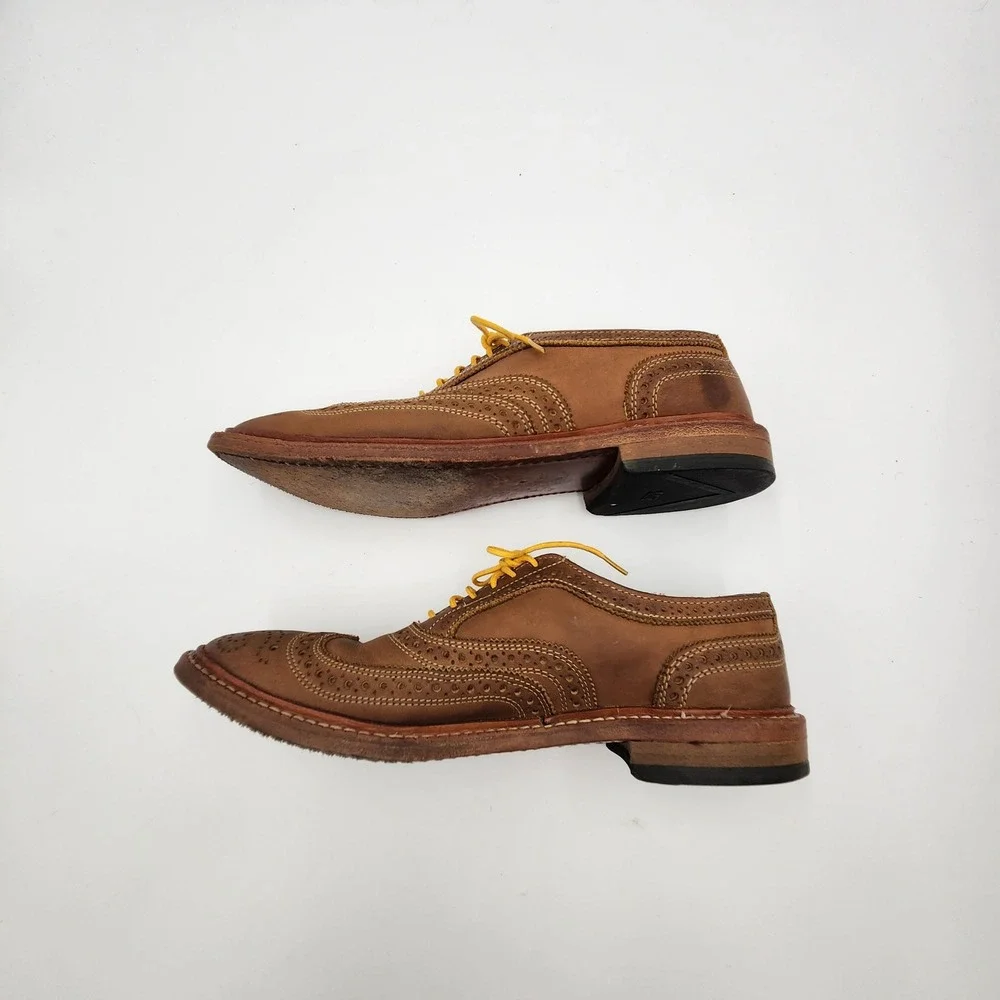 Allen Edmonds Neumok Tan Leather Wingtip Brogue Oxfords Mens 4076 Brown